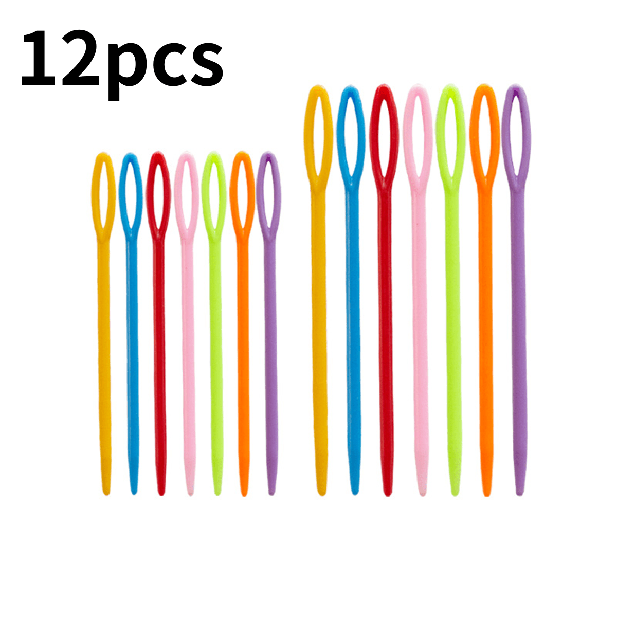 

12pcs Plastic Sewing Needles, Safety Lacing Needles, 2 Different Sizes Yarn Sewing Needles For Diy Crafts, Sewing Decoration Accessories