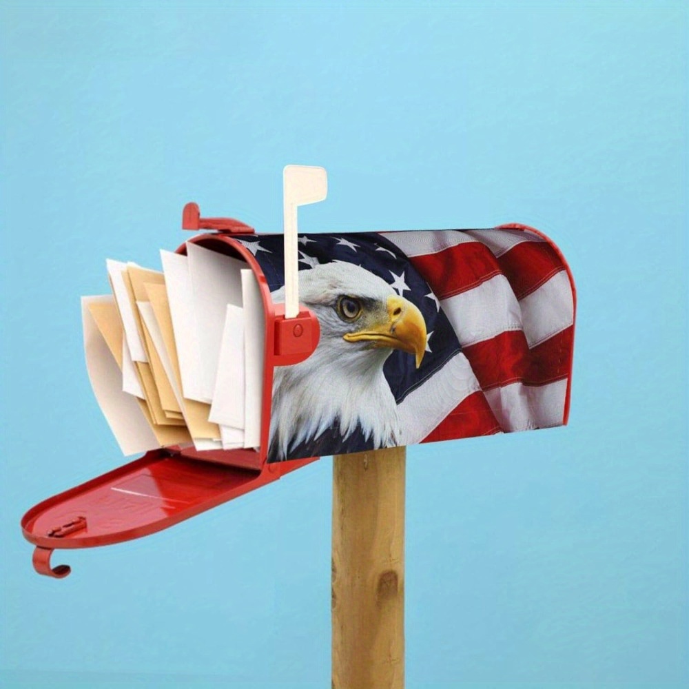 

1pc, American Independence Day Mailbox Cover With Magnetic Suction, Yard Festival Mailbox Decorations