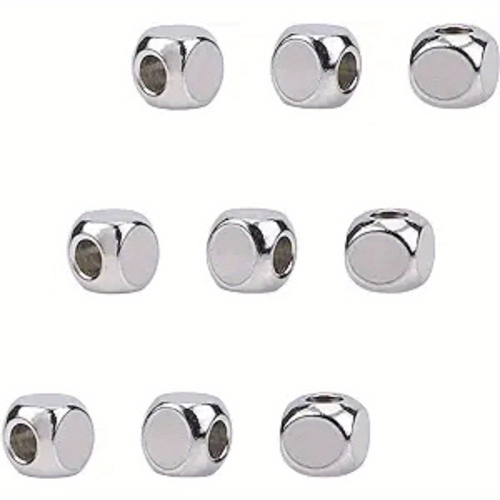 

100pcs 304 Stainless Steel Beads Cube Stainless Steel Color 6x6x6mm Hole: 3mm