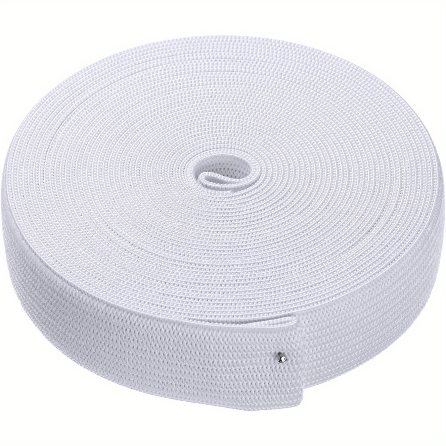 

White Knit Elastic Band Spool - High Stretch, Durable 0.9 Inch X 12 Yard For Sewing And Crafting