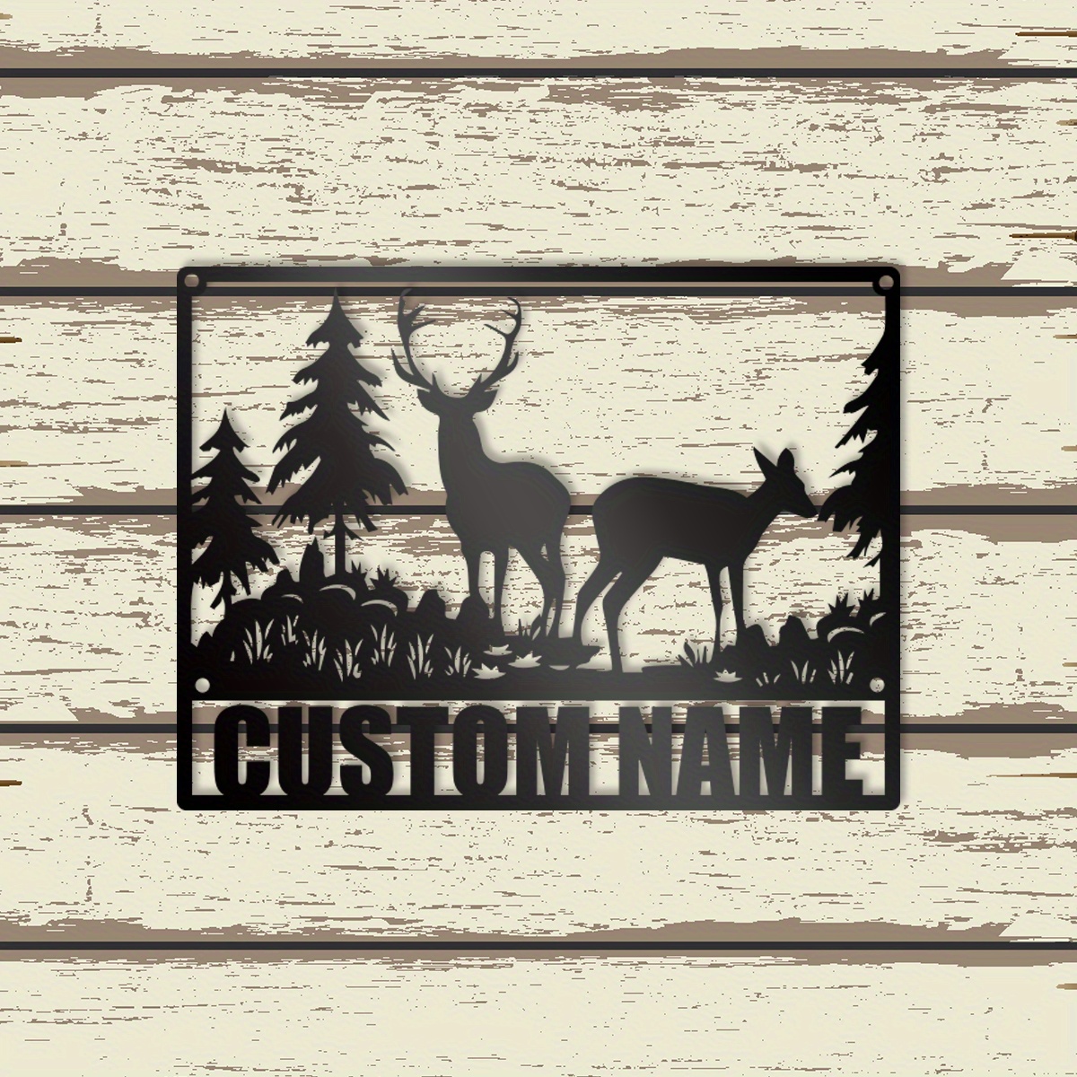 

Custom Forest Deer Metal Wall Art - Personalized Iron Sign For Home Decor