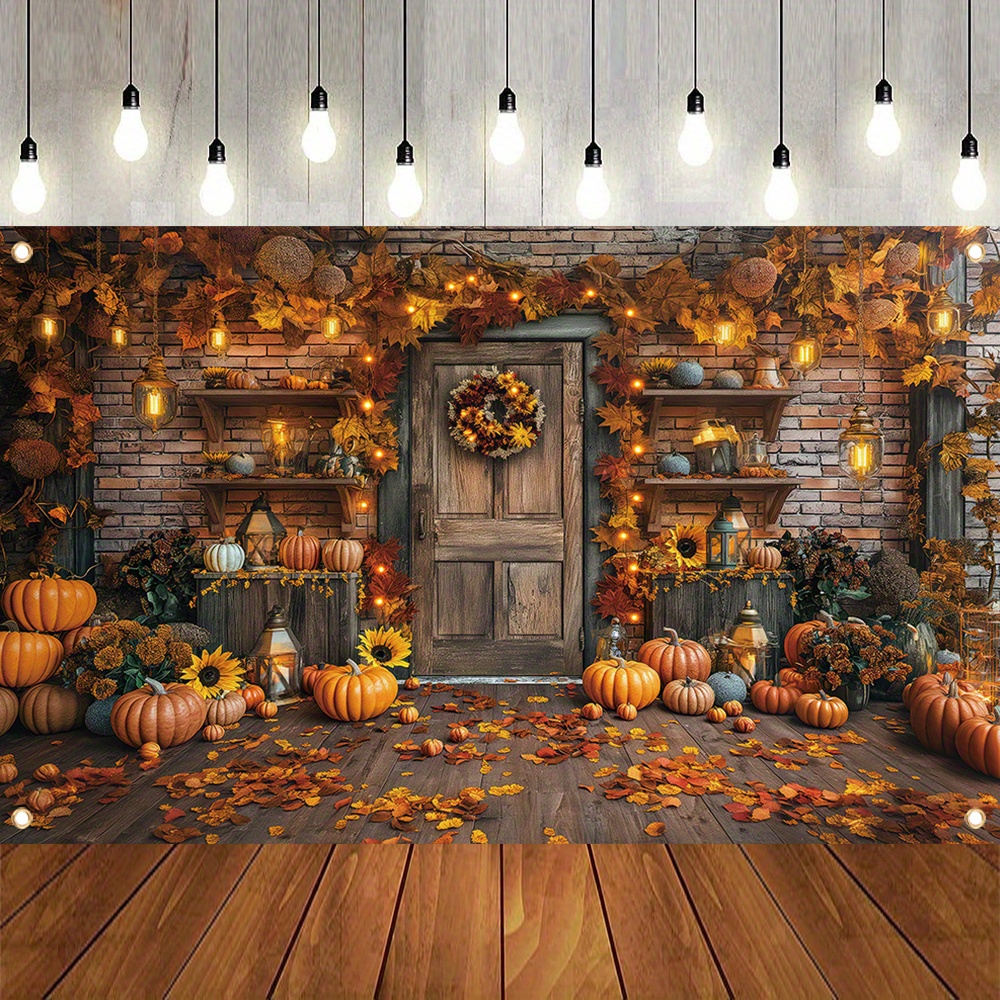 Striscione Decorativo Per Halloween 180x110 Cm - Sfondo Fotografico Con Zucche, Teschi, Fantasmi, Per Feste Interne Ed Esterne, Tessuto Poliestere Resistente
