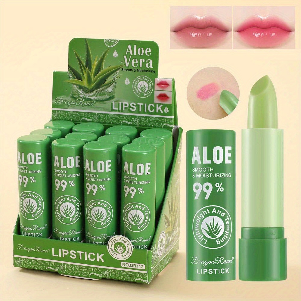 

12pcs Color Changing Lip Balm Set Box Moisturizing And Nourishing Temperature Changing Aloe Lipstick with Plant Squalane