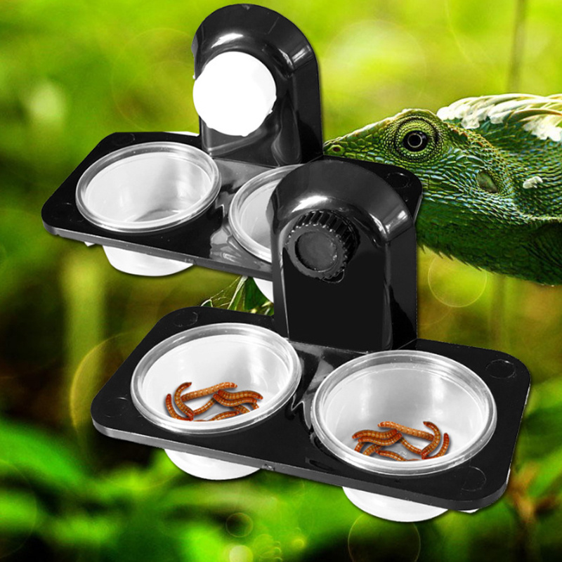 

Reptile Feeding With Food Bowls And Water Dish, Plastic Feeder Accessories For Lizards And Small Pets