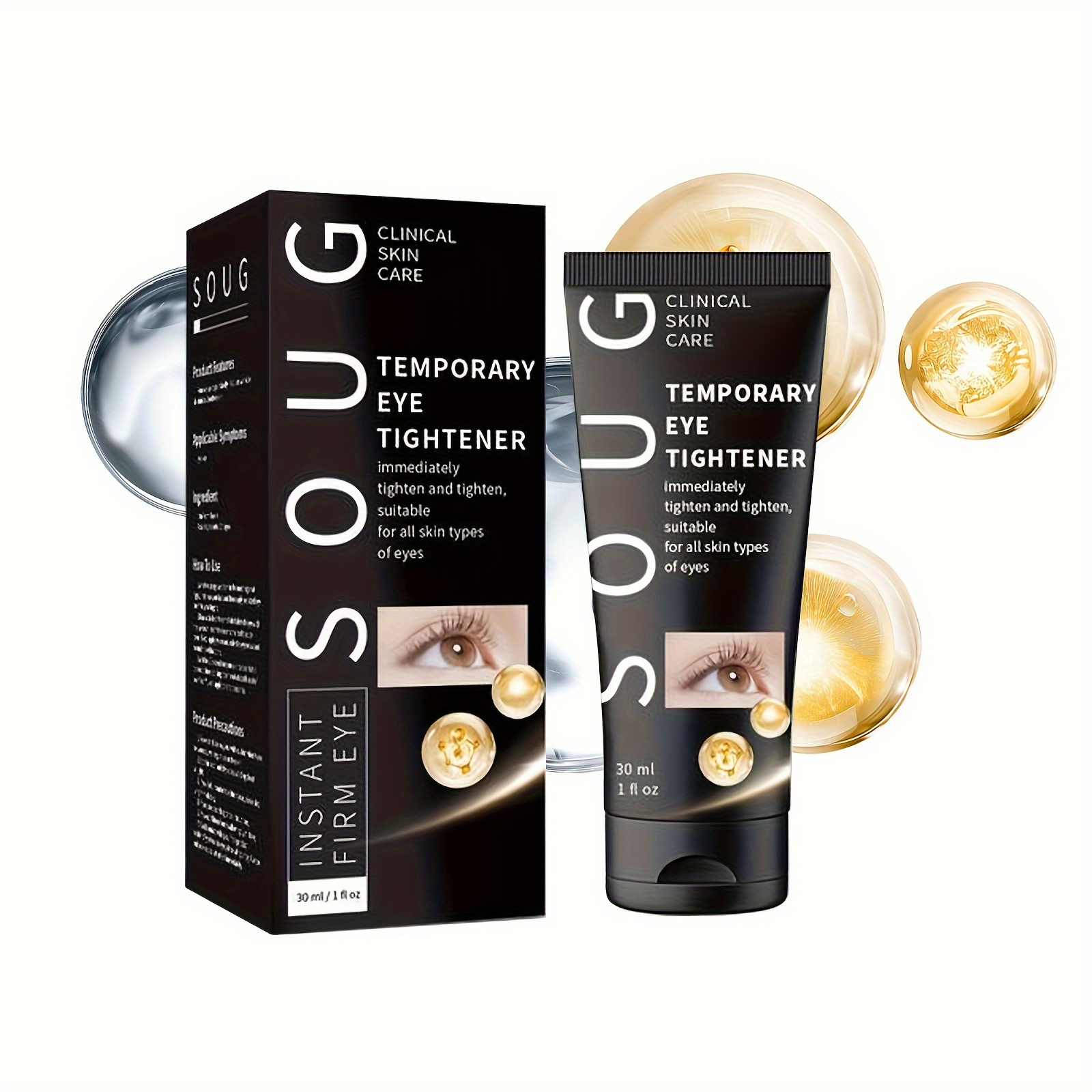 

30ml Temporary Eye Tightener Cream, Instant Firming & Moisturizing With Collagen Protein And Dead Sea Minerals, Rich Eye Lifting For All Skin Types