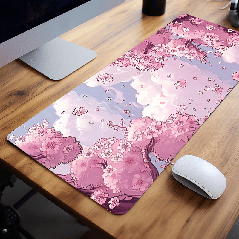 

Charming Pink Floral Kawaii Art Large Gaming Mouse Pad - Non-slip Desk Mat For Office & Home, Perfect Valentine's Gift For Her Cute Mouse Pad Mouse Pad Mat For Desk