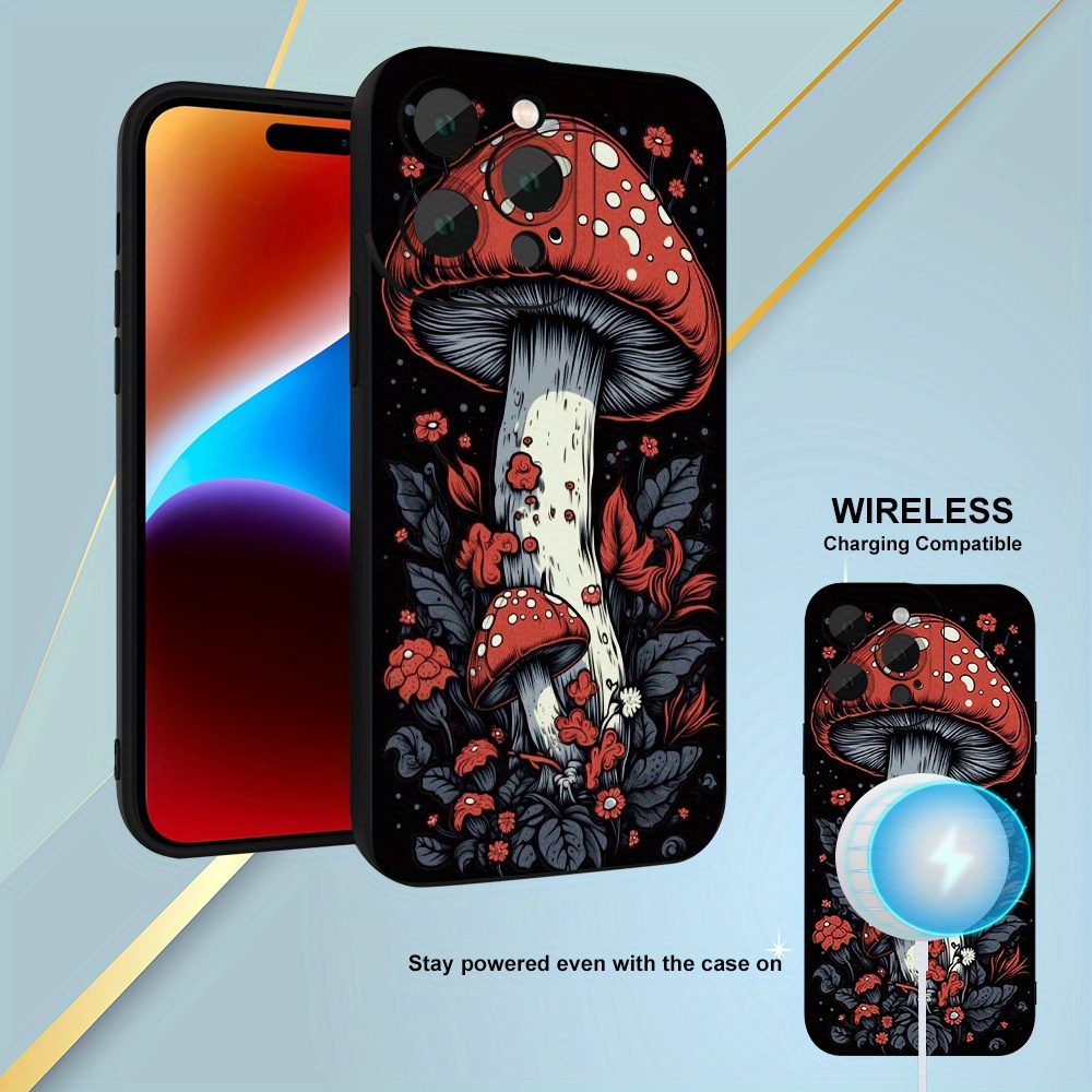 

Bo0207 Red Mushroom-black Angel Eye Frosted Tpu Painting-none