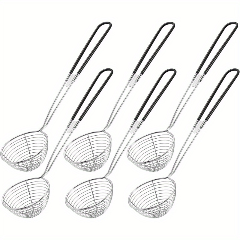 

6- Steel Strainer Spoon, 2.5- Asian , Metal Filter For Use