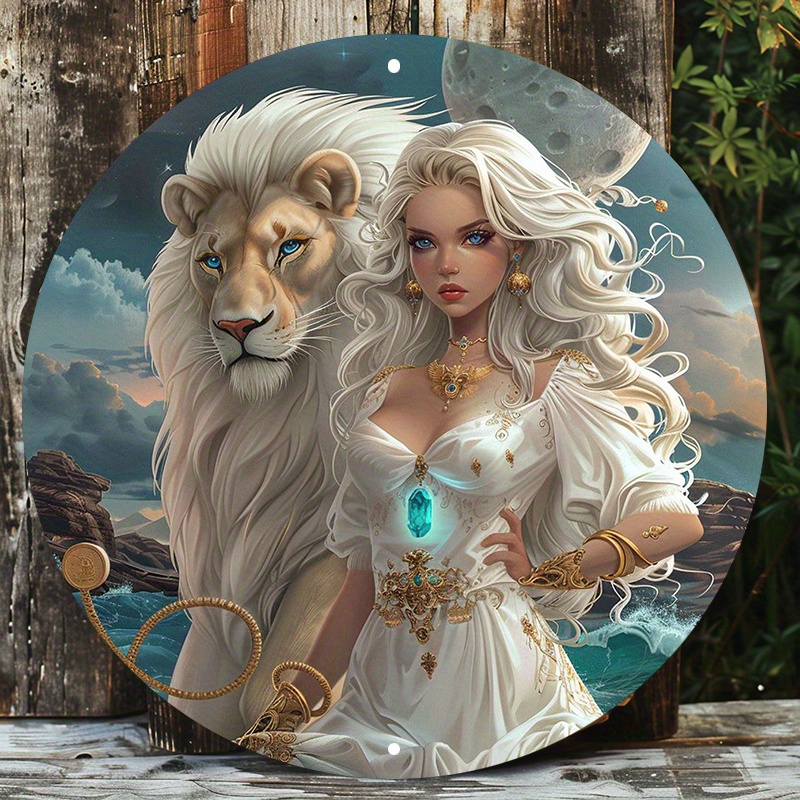

Charming Blonde Woman With Blue Eyes - 8x8" Round Aluminum Wall Sign | Uv & Scratch Resistant, Easy-hang Decor