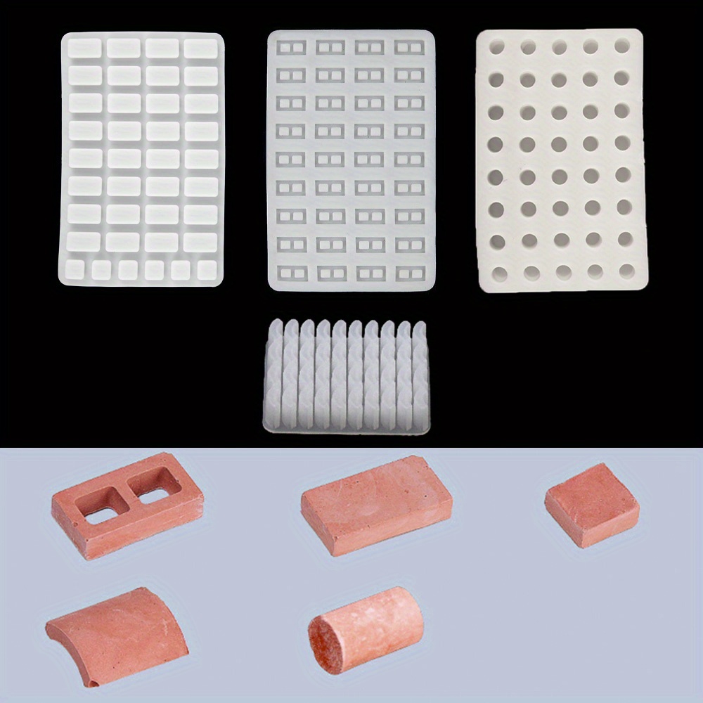 

1pc Mini Tile Panel Brick Silicone Mold, Diy Pottery Mud Brick Mold Sand Plate Construction Mini Small Brick