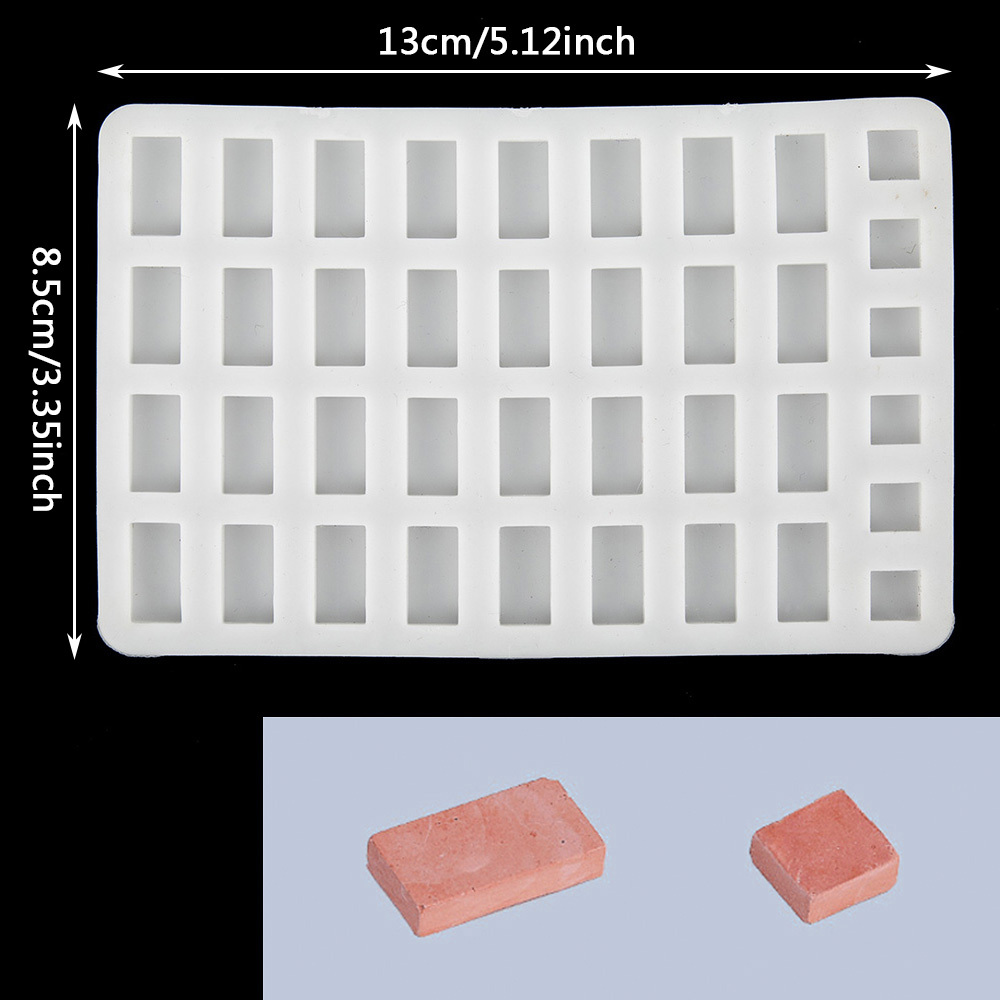E-shop Mini-Fliesen-Ziegel-Silikonform, DIY-Tonziegel-Form, Sandtisch-Bau-Miniziegel