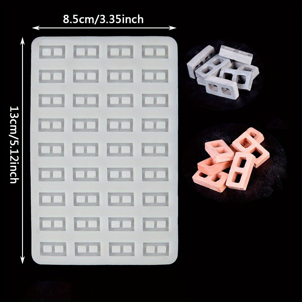 TEMU 1pc Mini Tile Brick Silicone Mold, Diy Clay Brick Mold, Sand Table Building Mini Bricks