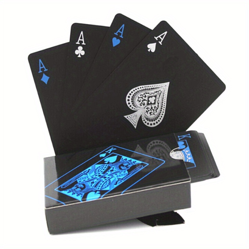 

Black Pvc Waterproof Playing Cards Set - Durable Plastic Poker Cards For Home Party Games - Artistic Craftsmanship Poker Deck