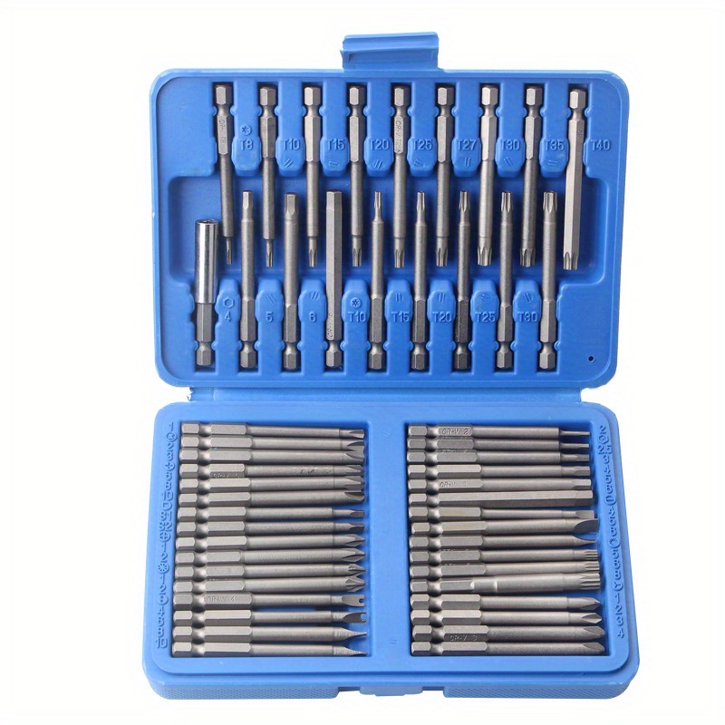 

50pcs Extra Long Magnetic Screwdriver Set, Special-shaped Phillips Slotted Hexagonal U-shaped Screwdriver Extension Rod Electric Drill Tool
