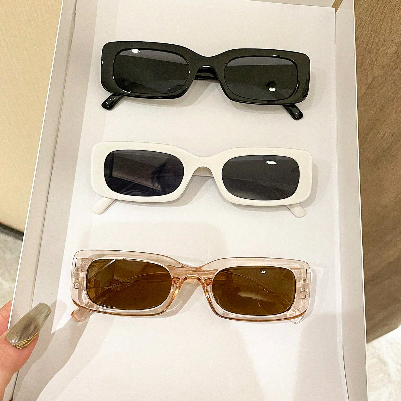 

3pcs Y2k Square Frame Sunglasses, Cute Fashion Eyeglasses For Men And Women, Daily Wear