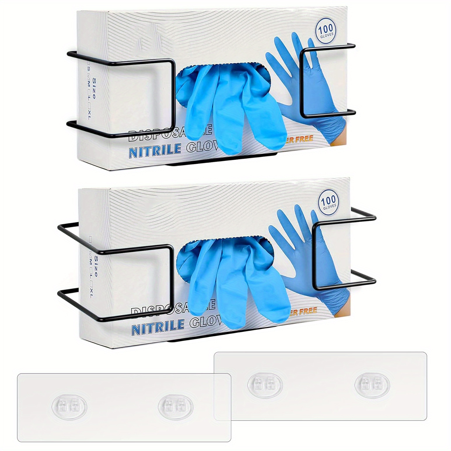 

2- -mounted Metal Dispenser, Floating Organizer For , Gloves, Masks, Tissues - - , Racks