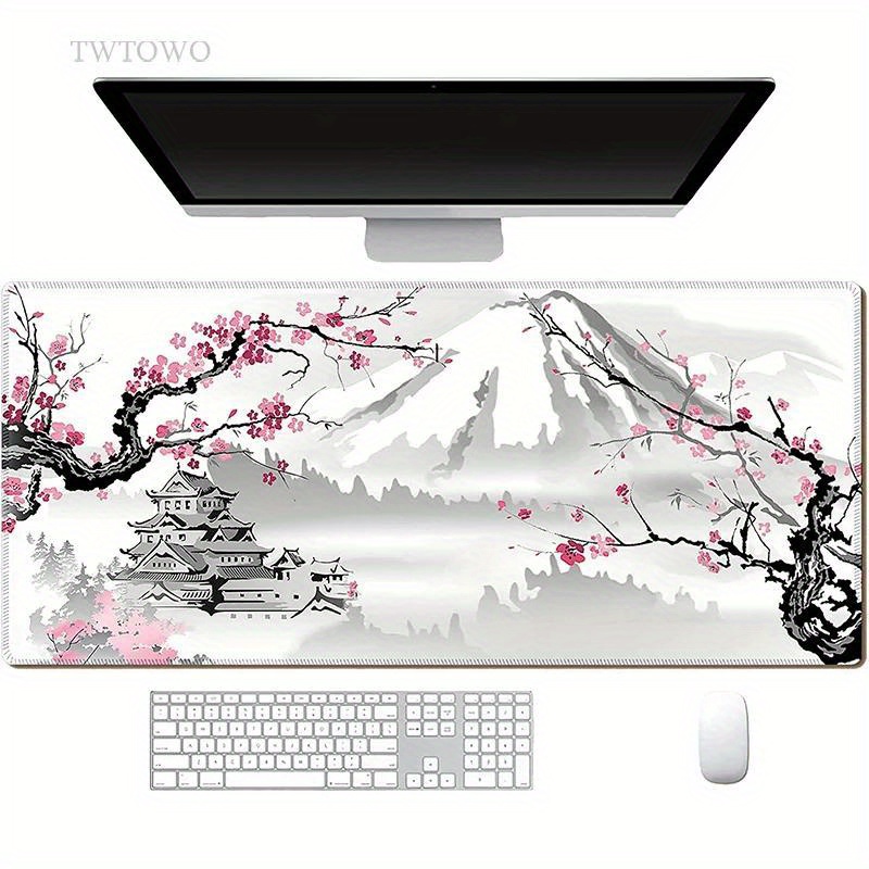 

Cherry Blossom Rubber Mouse Pad - Non-slip Gaming And Office Keyboard Carpet With Hd Print For Laptop And Desktop Mice