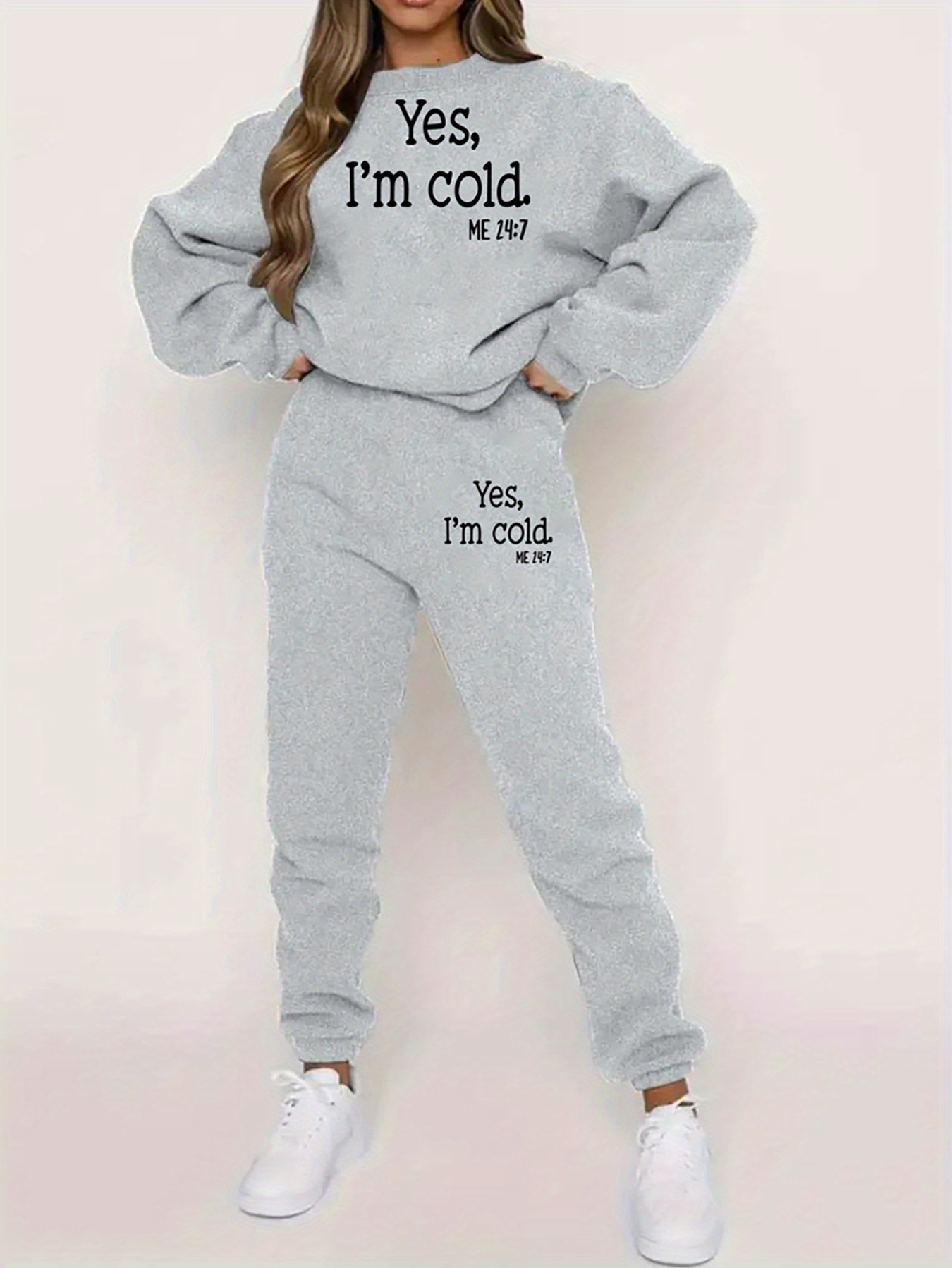 womens piece sweatsuit set casual fashion printed yes im Temu