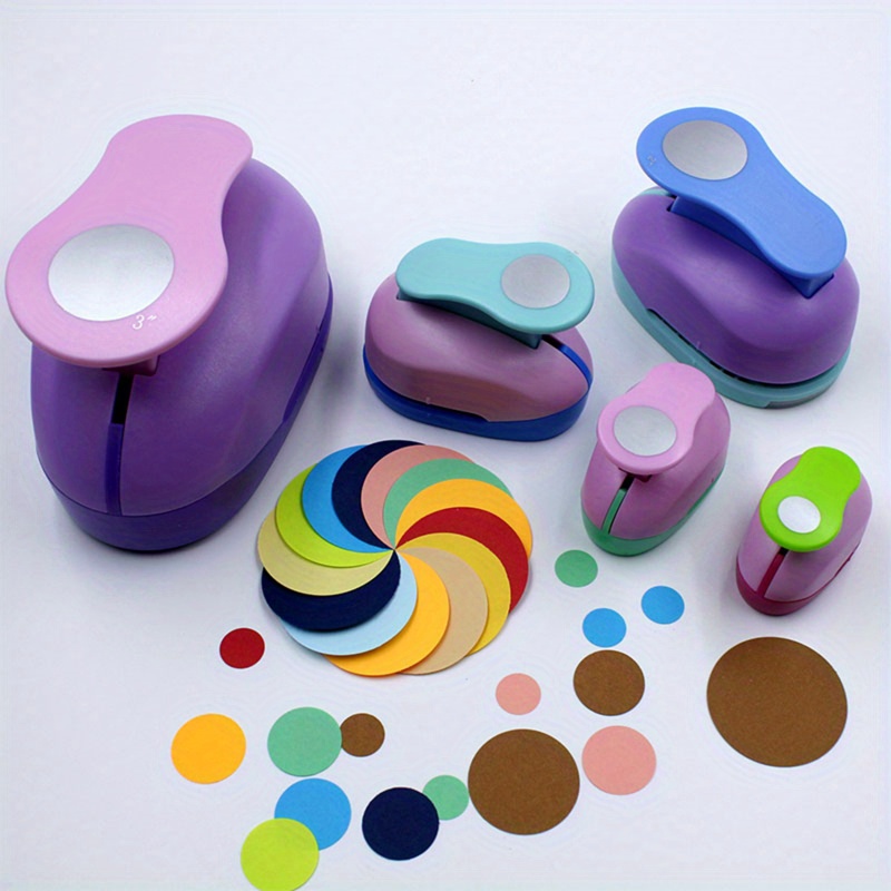 

Diy Scrapbooking Circle Punch Set - 5 Sizes (8/16/25/38/50mm) In Random Colors - Perfect For Paper Cutting, Embossing, And Creating Unique Designs