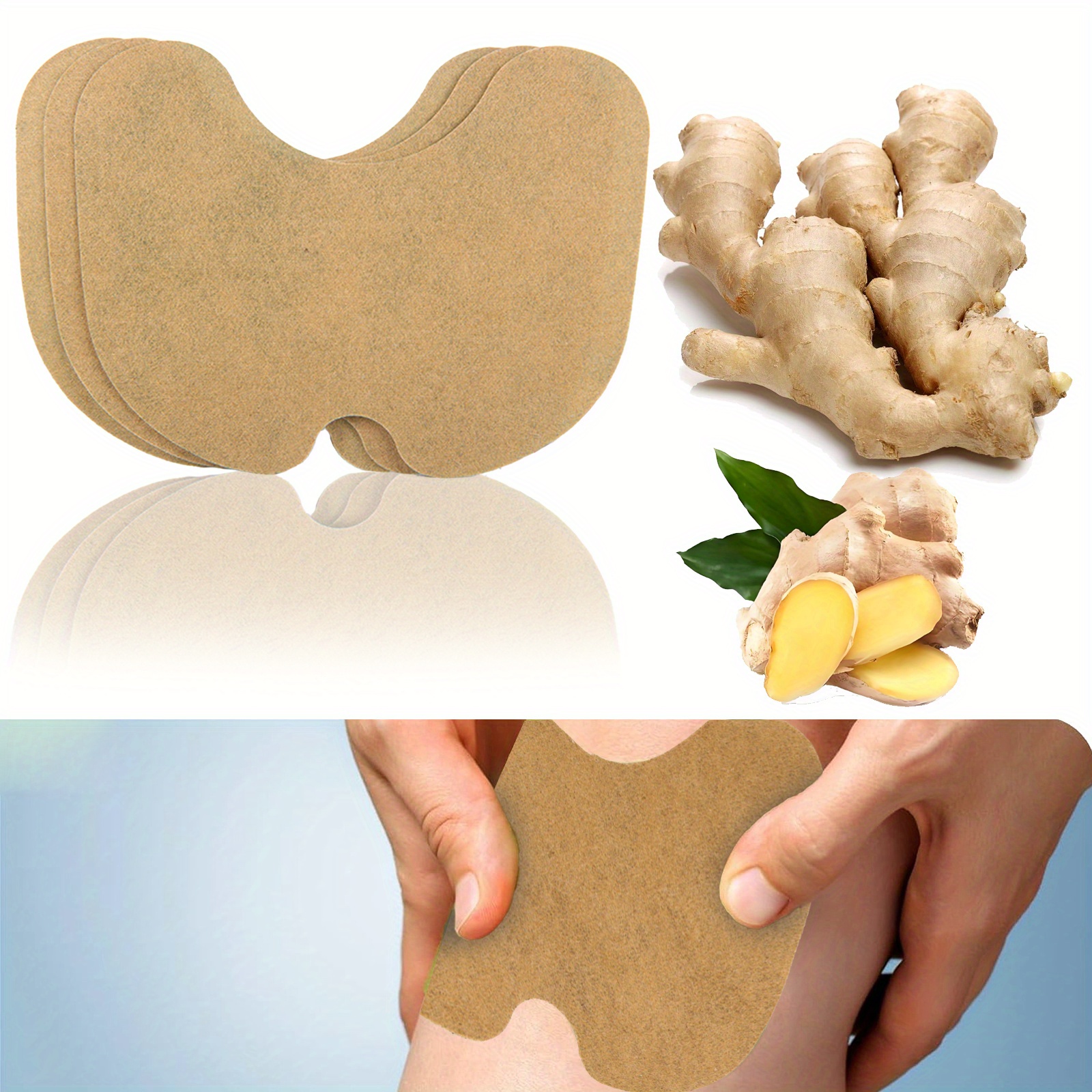 

20/40pcs Self-heating Ginger Heat Patch, For Knee, Natural Heating Pads, Helps The Body To Generate Heat