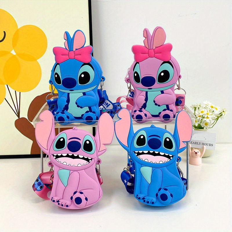 

Disney Stitch & Adorable Cartoon Crossbody Bags, Fashionable Silicone Mini Shoulder Purses With Adjustable Straps, Charming Pvc Handbags, Cute Accessory For Daily Wear, Perfect Holiday Gift