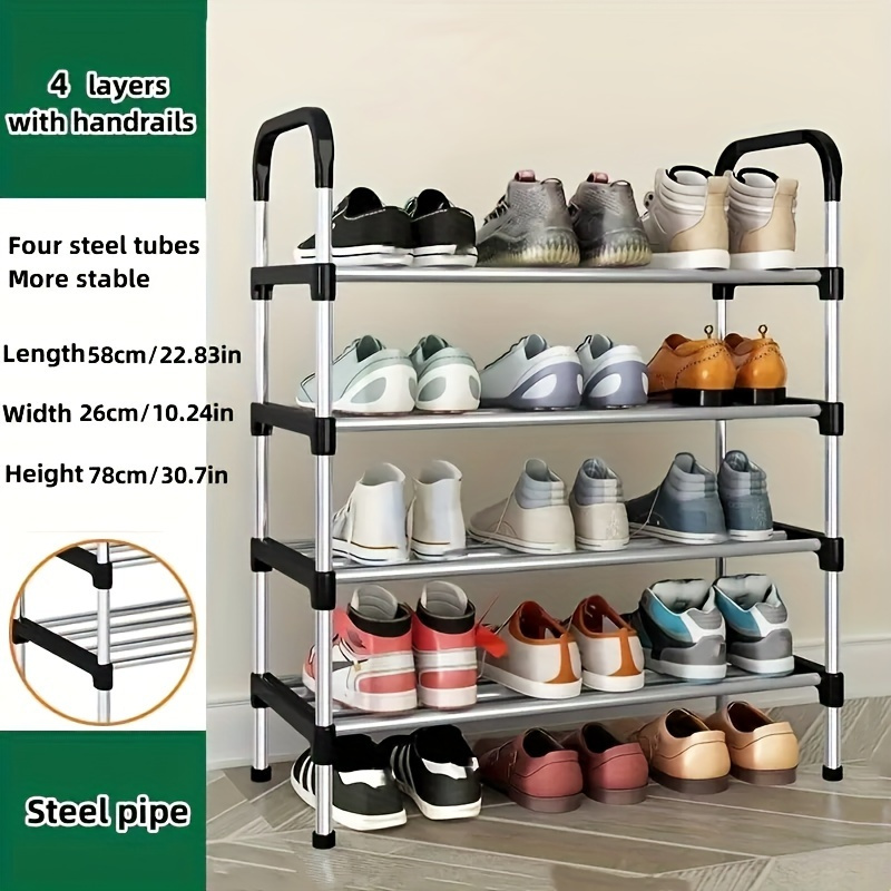 1pc adjustable 5 tier shoe rack organizer free standing metal shelf for entryway hallway bedroom office no   versatile floor mount storage for   room types details 5