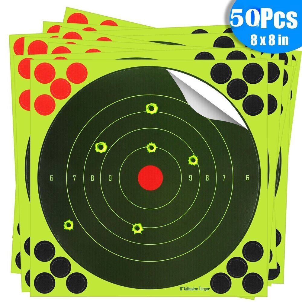 50pcs durable gun shooting   stickers 8inch self stick paper     training shooting practice   gear and hunting