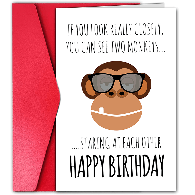 

1pc, Greeting Birthday Card, Funny And Creative Birthday Card, Suitable For Family And Friends, A Gift Card For Family, Friends, Brothers, A Birthday Card With Monkey