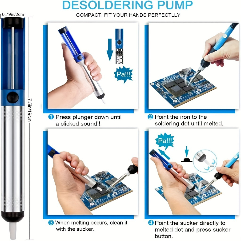 complete 19 piece soldering kit adjustable temp iron with digital multimeter precision circuit repair tools for diy projects details 3