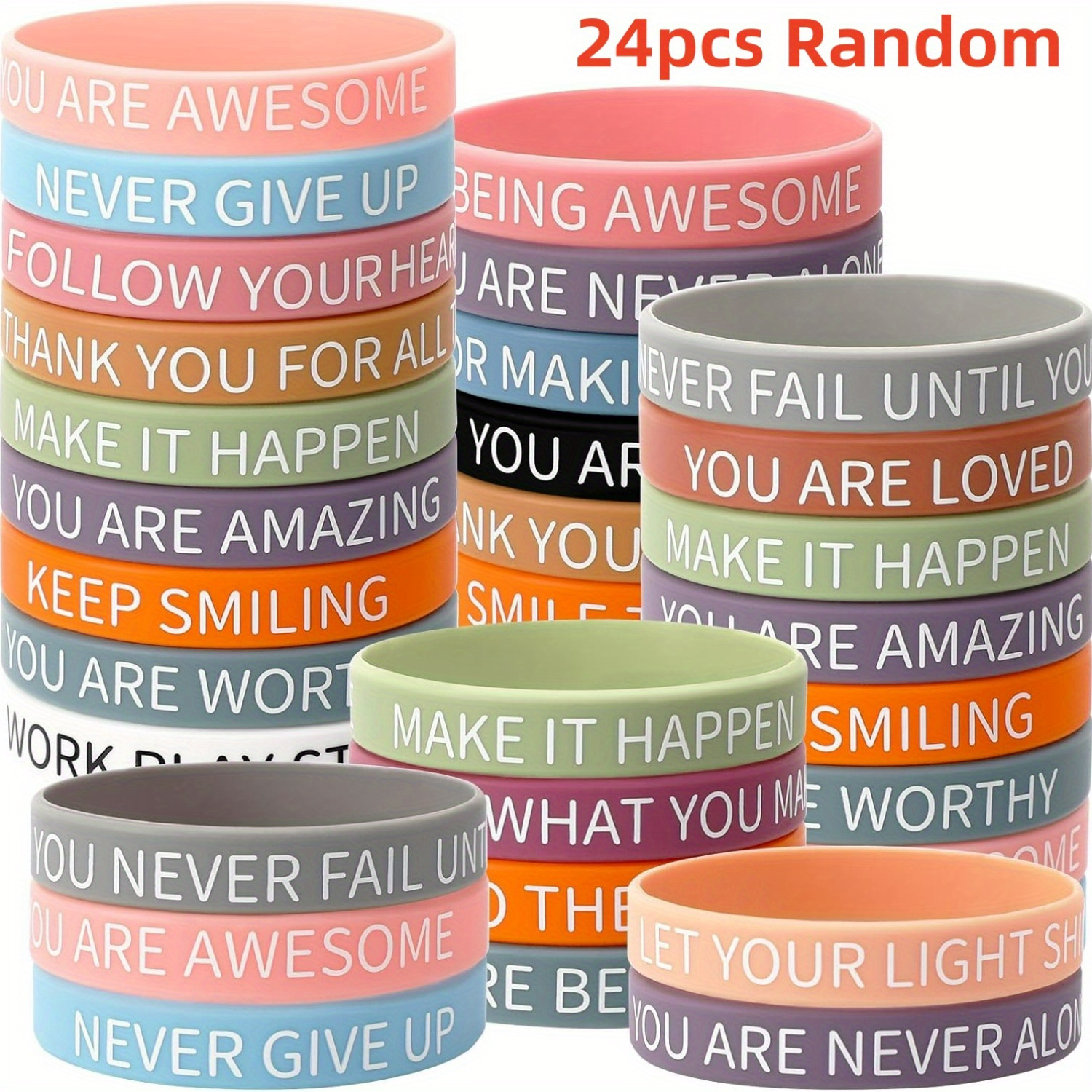 3 Braccialetti In Silicone 'Accettati Sfida' – Larghi, SayitBands, Fasce Meme Regalo