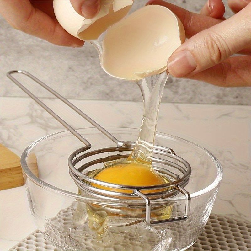 1 separador de huevos de acero inoxidable premium - Separa fácilmente las claras y las yemas para resultados de horneado perfectos - Gadget de cocina esencial para cocineros caseros y chefs profesionales