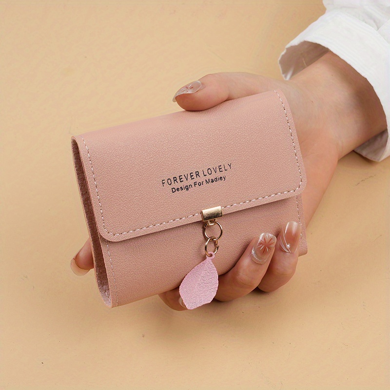 

Fashion Solid Color Short Wallet, Multi Card Slots Coin Purse, Cute Mini Credit Card Holder, Foldable Money Clip