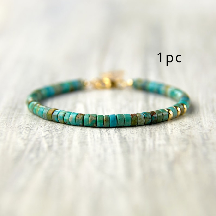 TEMU Gemstone Bracelet Genuine Turquoise Bracelet Gift For Turquoise Jewelry Minimalist Bracelet
