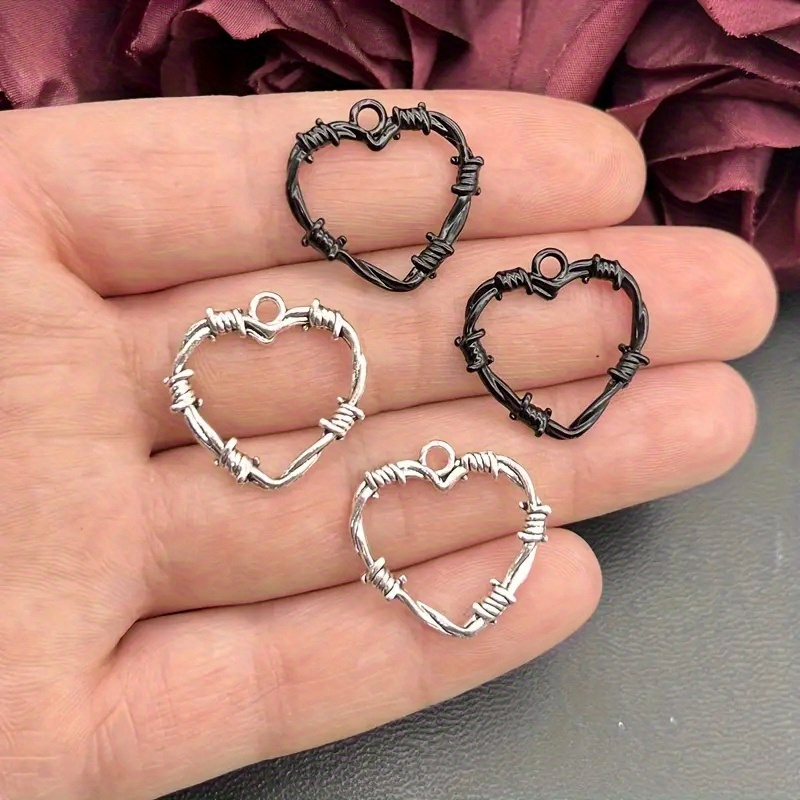 

10pcs 23*24mm Thorns Heart Decor Charms Pendants For Jewelry Making