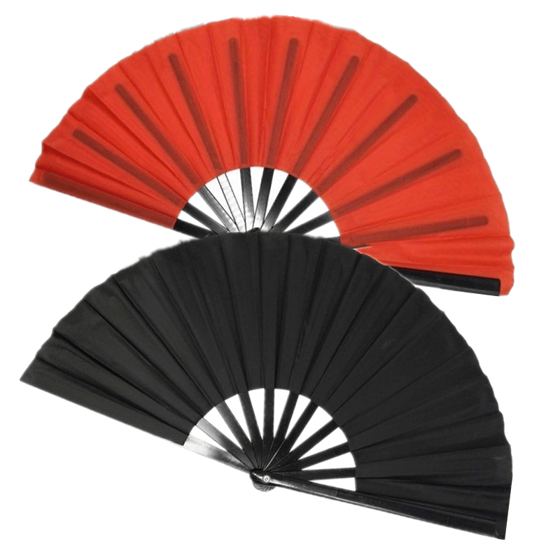 

2 Pack, (black + Red) Summer Hand Fan Tai Chi Folding Fan For Men And Women Performance Dance Decoration, Festival Summer Gift