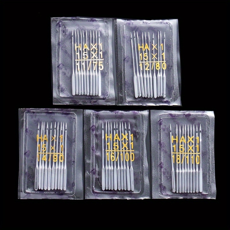 

Universal Sewing Machine Needles Set - 50pcs Assorted Sizes 11/75 To 18/110 For Singer, Brother, And Home Machines - Mixed Color