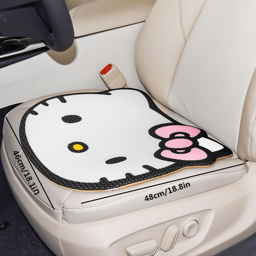 1pc Sanrio Hello Kitty Car Seat Cushion Cover, Kawaii Seat Cushion Set Car Decor All-season Universal Seat Cushion, Cartoon Car Interior Seat Cover For Travel Car Accessories Supplies
