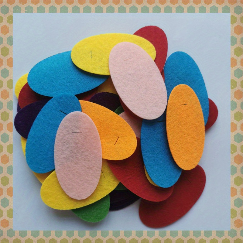 

100pcs 5.5cm*3cm Mixed Colors Nonwoven Hair Clips Hair Accessories Spacers Positive Oval Nonwoven Backing Nonwoven Diy Handmade Hair Clips