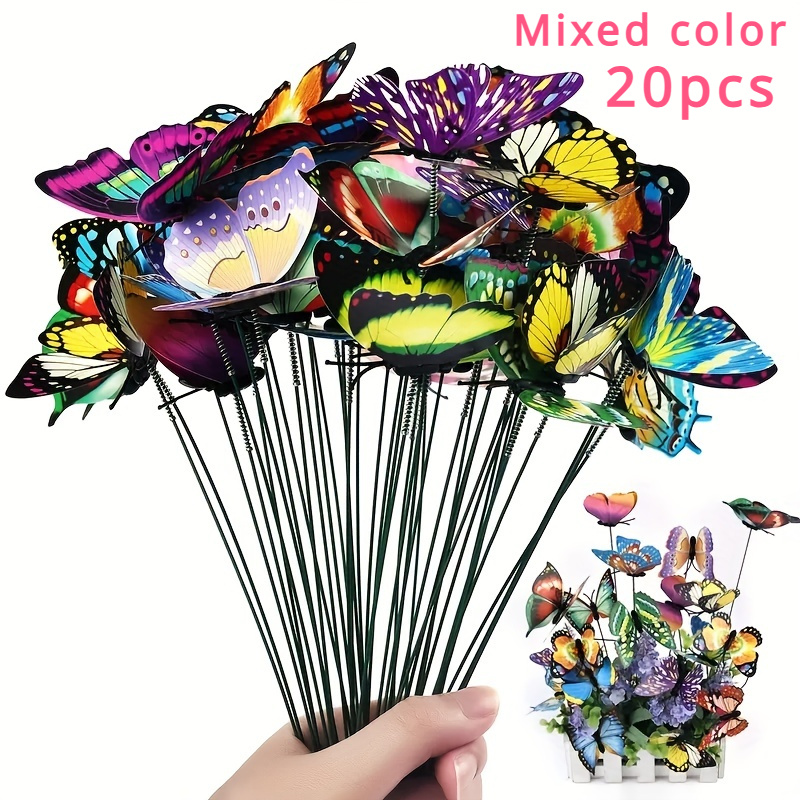 

Glow In The Dark Luminous Butterfly Stakes - 20pcs, Perfect For Outdoor Garden Lawn Decoration, No Battery Required, Featherless, Ideal For Party Supplies & Holiday Decor