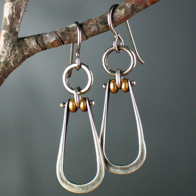 

Boho Silver Color Hook Earrings Turquoise Dangle Drop Women Wedding Party Jewelry