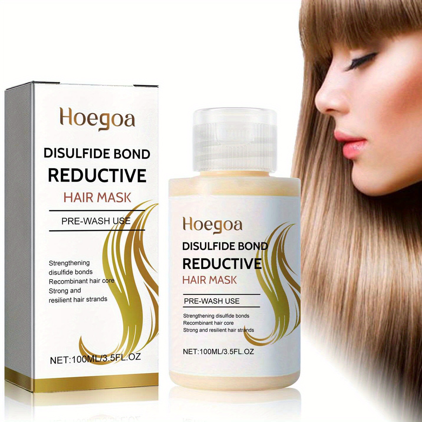 

100ml Disulfide Hair Mask, Pre-wash, Hair Care With Glycerin, Hydrolyzed Keratin, Jojoba Seed Oil, Aloe Barbadensis Leaf Extract For Hair Care