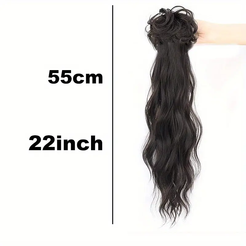 womens vintage inspired messy bun extended length ponytail hairpiece fashionable everyday wear natural curly synthetic clip in low ponytail extension for all hair types details 4