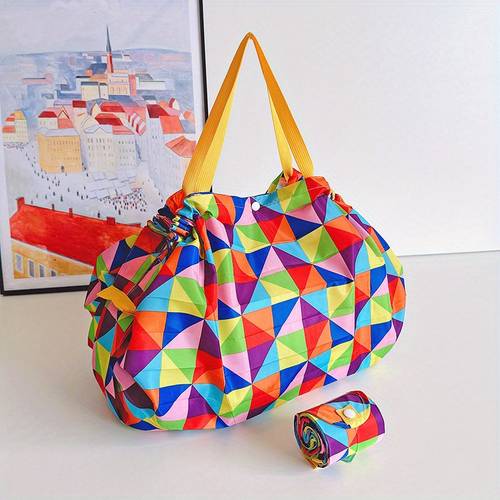 sac de shopping pliable de haute qualité avec fermeture à pression - , portable, dépaule pour courses & voyage, polyester durable, nettoyage à ou à sec uniquement