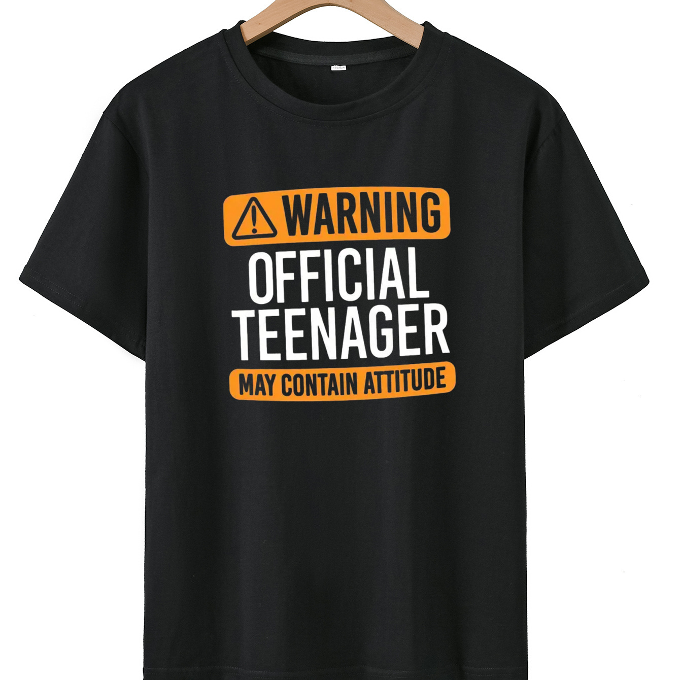 

Official Teenager Print T-shirt For Boys, Short Sleeve Casual Top, Summer Outdoor Daily Wear