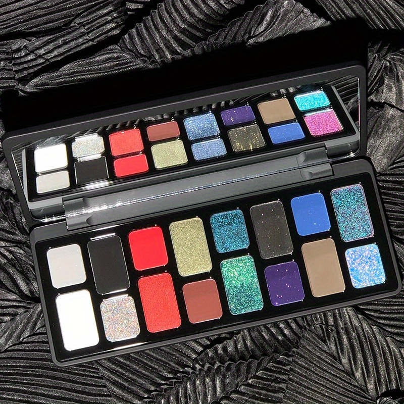 

16-color Chameleon Eyeshadow Palette, Holographic Glitter & Shimmer, High Pigment Highlighter, Vivid & Sparkly, Perfect For Natural And Dramatic Makeup Looks For Music Festival