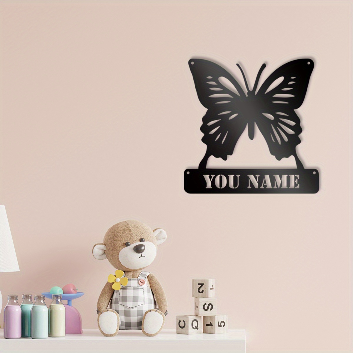 

1pc Personalized Butterfly Metal Wall Art Butterfly Metal Sign Custom Butterfly Name Sign Home Decoration Butterfly Sign Bedroom Porch Decor