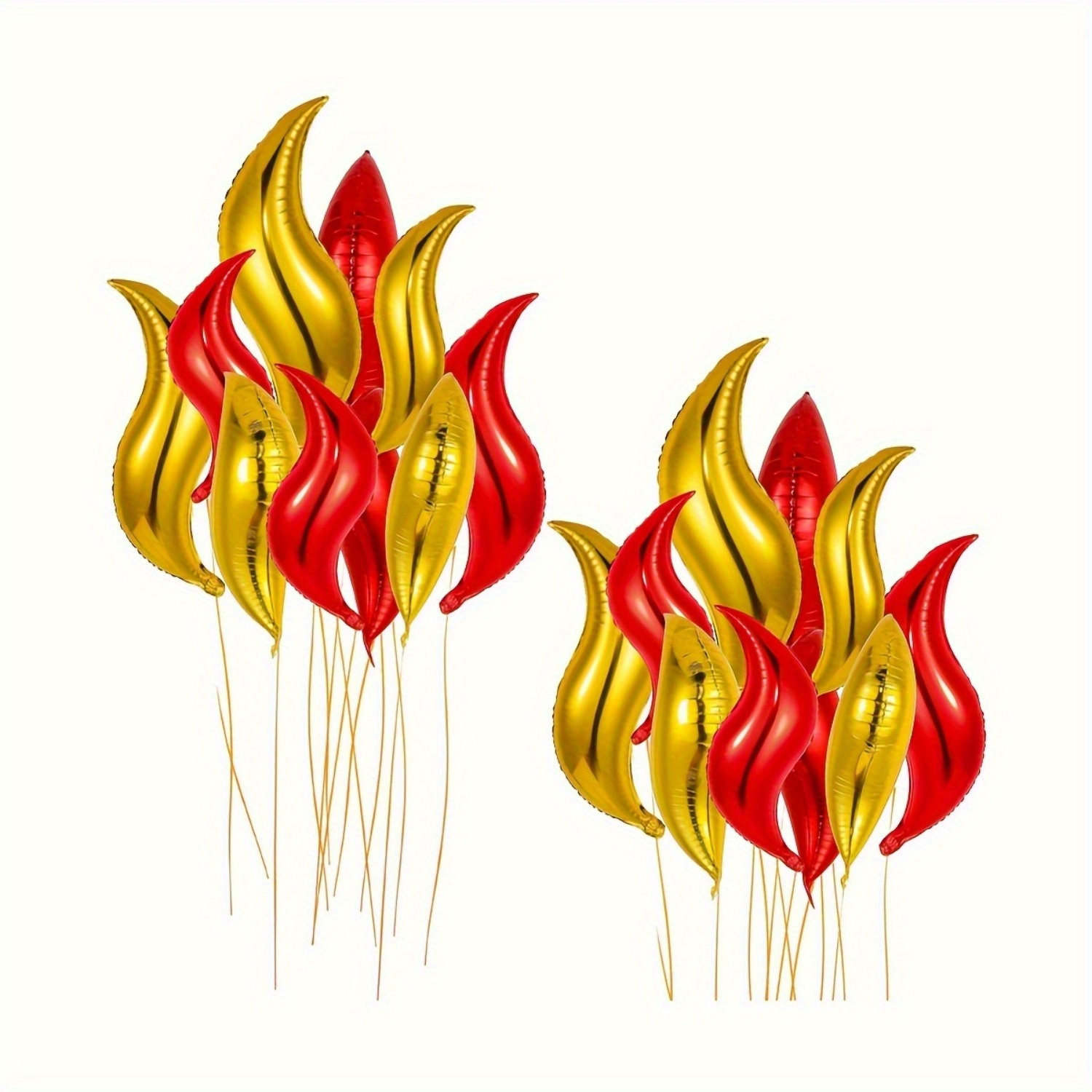 

20pcs, Golden Red Flame Shaped Foil Balloons, Firefighter Theme Party Decor, Birthday Party Decor, Holiday Decor, Carnival Decor, Home Room Decor