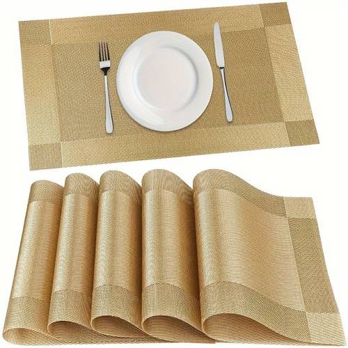 4 6 8pcs plastic placemats square pads style solid color table decoration mat coffee table pad household bowl plate mat dining table decor room decoration
