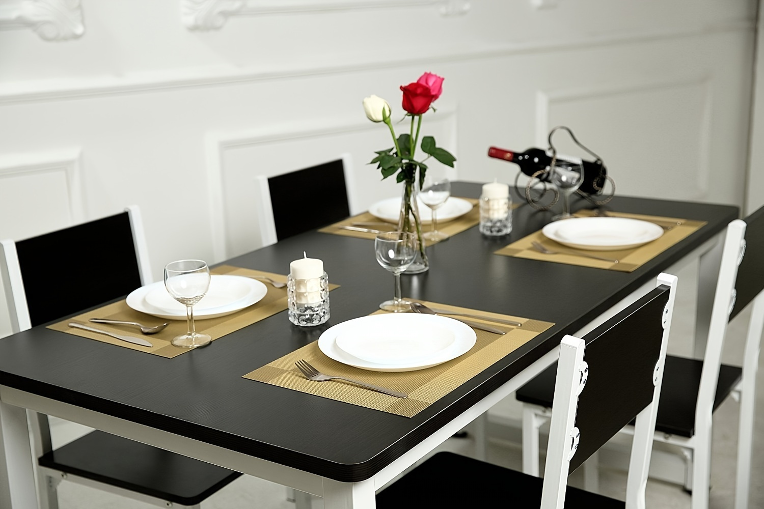 4 6 8pcs plastic placemats pads nordic style solid color table decoration mat coffee table pad household bowl plate mat dining table decor room decoration details 0