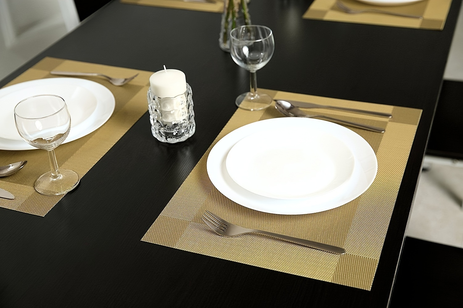 4 6 8pcs plastic placemats pads nordic style solid color table decoration mat coffee table pad household bowl plate mat dining table decor room decoration details 9